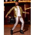 thumbnail image 4 of COOFANDY Men's Metallic Jacket 70s 80s 90s Disco Dance Party Costume Shiny Varsity Zipper Baseball Bomber Jacket, 4 of 6