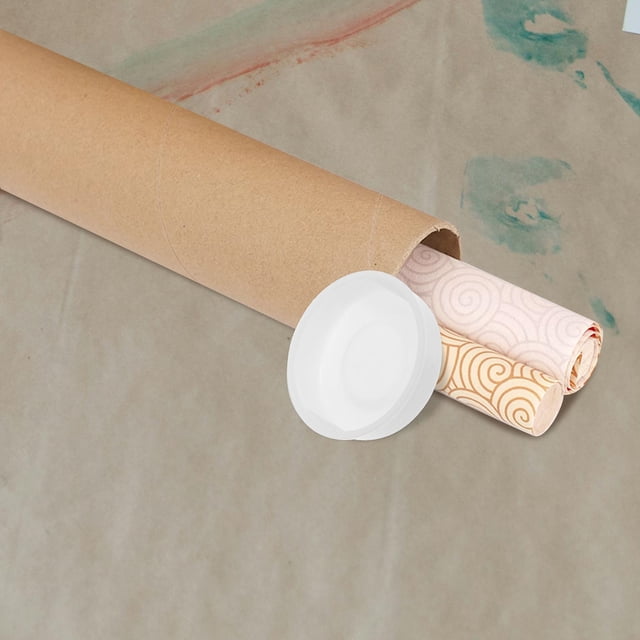 LOLIPPYY 20Pcs Tube Cap Cover White Plastic for Kraft Shipping Tubes Protective Coverage 4.00X4.00X1.10In