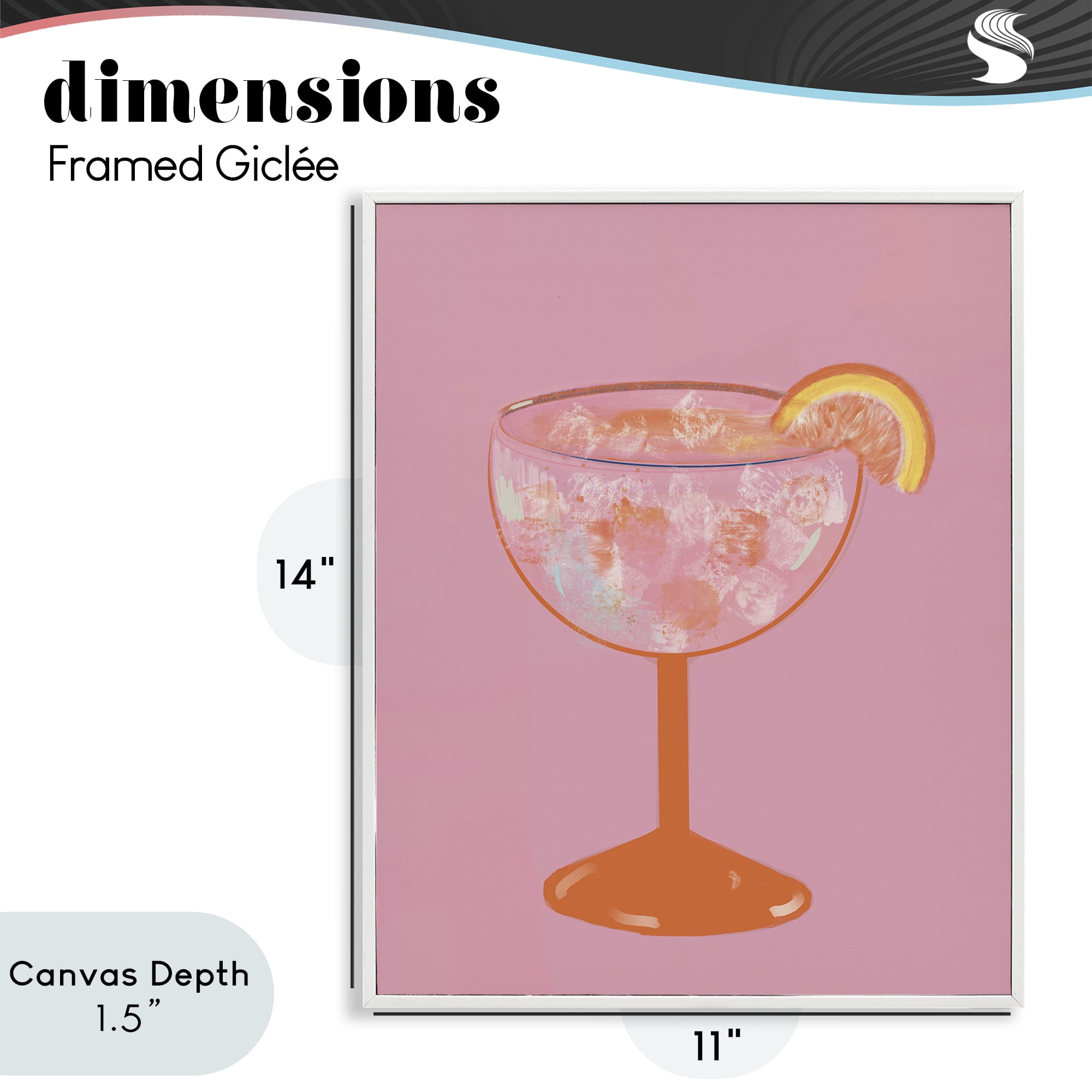 Stupell Industries Paloma Glass over Pink White Framed Giclee Art, design by Robin Maria