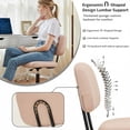 thumbnail image 2 of edx Adjustable Height Armless Office Desk Chair with Wheels, PU Leather Mid Back 360°Swivel Small Computer Chair, Modern Task Chair for Home Office Reading Meeting Room, Pink, 2 of 8
