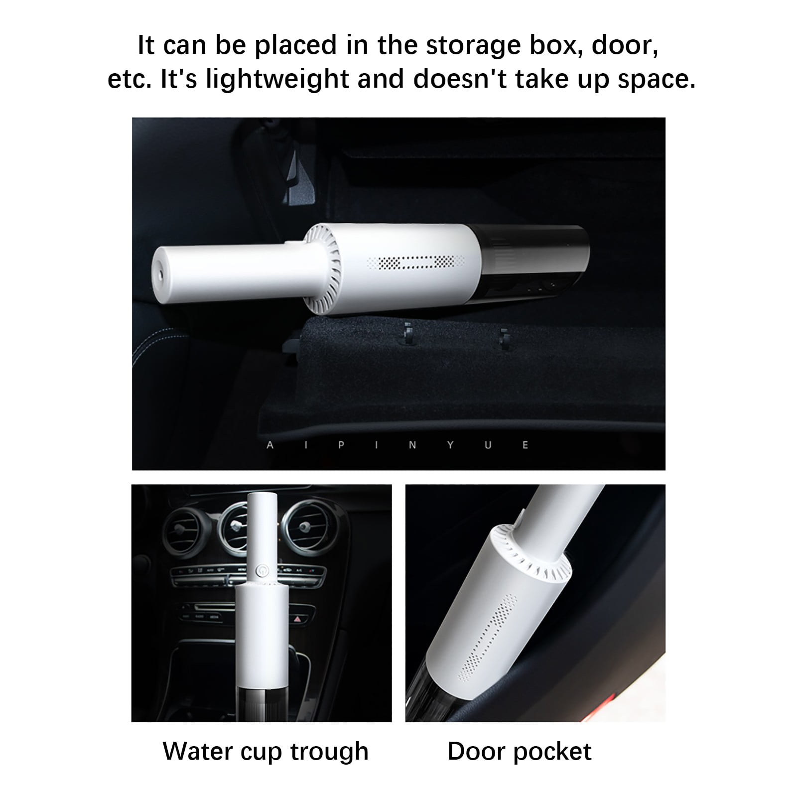 ZToonmas Car Vacuum Cleaner, 120W / 6000Pa Portable Handheld Vacuum Cordless, Aspiradora Para Carro, Ideal for Car Clean, Home Use, Office (12V Dc, White)