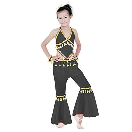 Hip Shakers Kids Professional Belly Dance Genie Costume with Gold