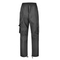 thumbnail image 3 of Liacowi Men Baggy Cargo Pants Elastic Waist Wide Leg Pants Loose Fit Straight Trousers Casual Jogger Pants with Zipper Pockets Club Streetwear, 3 of 6