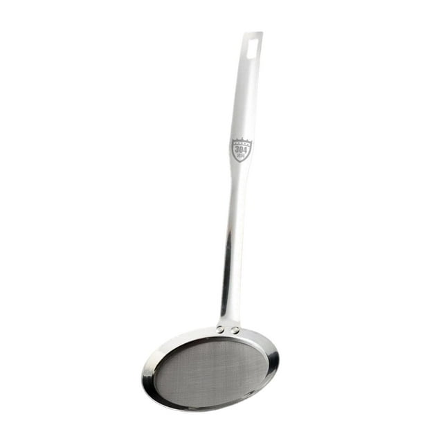 Espumador de olla caliente de malla 80, colador de alimentos de acero inoxidable, colador plano para aceites y freír 326 cm x 10 cm