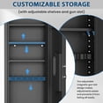 thumbnail image 3 of 53.15" Tall Wall Safe Between the Studs 16" Centers, Hidden Wall Safes With Removable shelfs and Adjustable Gun Rack, Biometric Wall Gun Safe for Home Rifle, Cash, Jewelry, Documents - Black, 3 of 7
