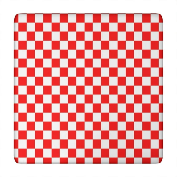 Red and Black Checkered Pattern Square Fitted Tablecloth with Elastic Edge,Square Table Cover,Washable Elastic Table Cover for Home Kitchen Party Decor 34"x34"