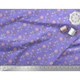 thumbnail image 2 of Soimoi Purple Modal Satin Fabric Baubles Christmas Printed Fabric 1 Yard 42 Inch Wide, 2 of 3