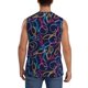 thumbnail image 4 of Fotbe Multicolor Bowling Men's Camiseta sin Mangas Estampada para Hombres, Playera Casual para Gimnasio, Entrenamiento, Playa-Small, 4 of 7