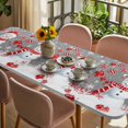 thumbnail image 3 of Grey Snowman Christmas Table Cloths for 8 Foot Rectangle Tables, Xmas Balls Snowflake Patio Waterproof Elastic Fitted Tablecloths, Washable Rectangular Table Cover for Camping, 3 of 8