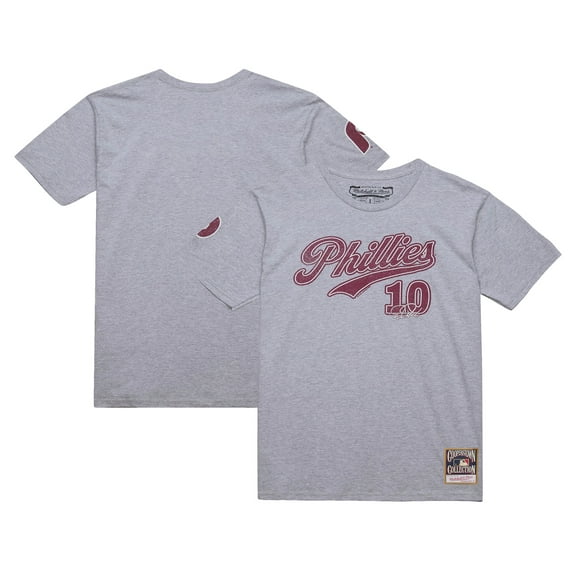 Men's Mitchell & Ness Darren Daulton Heather Gray Philadelphia Phillies Cooperstown Collection Player T-Shirt