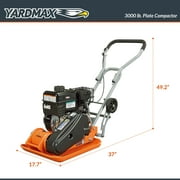 YARDMAX YC1390 Plate Compactor, 6.5HP, 3000 lb Force, 208cc Engine, 5500 VPM