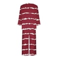 thumbnail image 5 of IROINNID 2PC Pajamas Set for Women Crewneck Long Sleeve Pullover with Casual Capri Homewear Comfortable Sleepwear Set,Burgundy, 5 of 5