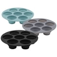 thumbnail image 1 of GOOHOCHY 3 moldes de silicona para muffins, moldes para cupcakes, 7 moldes redondos para muffins, molde antiadherente para hornear., 1 of 8