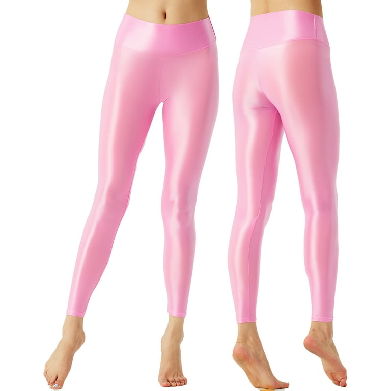 YEAHDOR Womens Glossy Solid Color Yoga Pilates Pants Body-Building