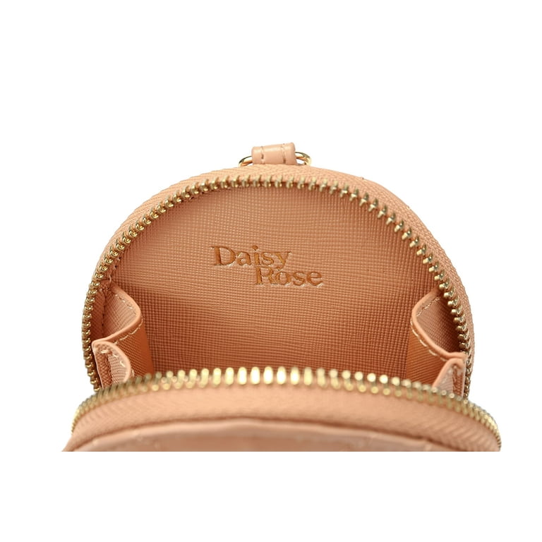 Daisy Rose Round Coin Purse Pouch Change Wallet Holder for Women