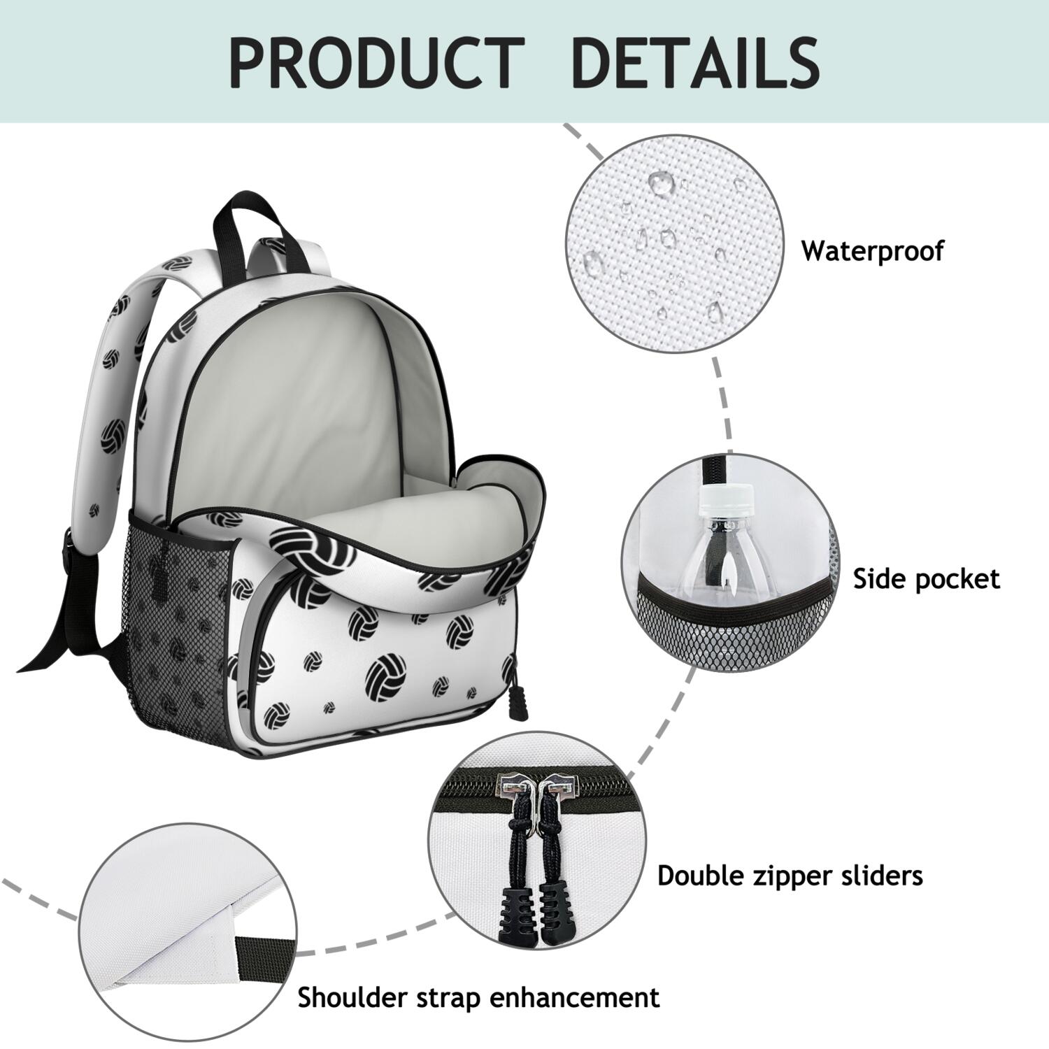 Waterproof Backpack with Side Pockets - Durable, Breathable for Baseball, Basketball, and Soccer Players