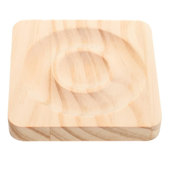 CRAFTHROU 1Pack Square Beige Pine Wood Bracelet Display Plate for Jewelry and Bangle Storage
