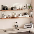 thumbnail image 2 of Ballucci 60" Floating Shelves for Wall, 2-Pack with Invisible Brackets, 8" Deep, Rustic Brown, 2 of 7