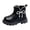 Black, variant on Girls Snow Boots Toddler Kids Warm Winter Fur Lined Booties Fashion Casual Comfortable Non-Slip Outdoor Ankle Boots