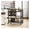 Brown, variant on Bar Cart 3 Tier with Wine Rack & Glasses Holder - Rustic Brown Serving Cart on Wheels for Home Kitchen
