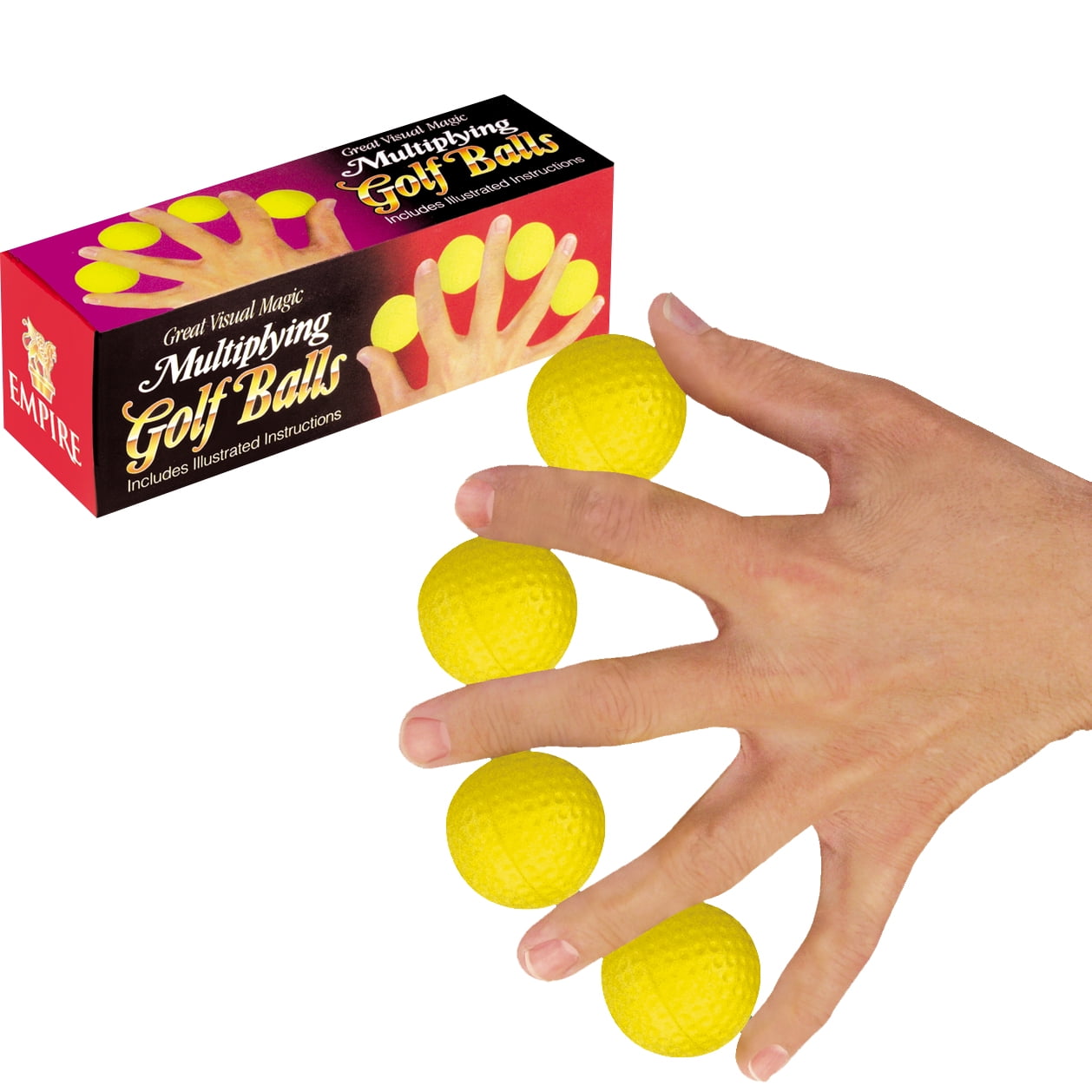 Empire Magic Multiplying Golf Balls 1.5in CloseUp Magic Trick, Yellow