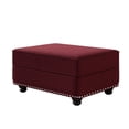 thumbnail image 5 of GZXS Velvet Ottoman, Square Upholstered Storage Stool with High-Density Sponge, Soft & Skin-Friendly, Rubberwood Legs, Easy Assembly, 31.5"L x 23.6"W x 16.5"H, Burgundy, 5 of 6