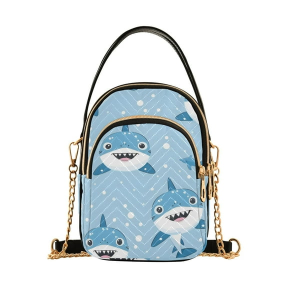 joogoo Women Cartoon Shark Chain Crossbody Bags Shoulder Handbag Phone Purse