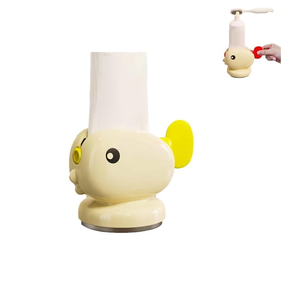 Automatic Wall - Mounted Toothpaste Dispenser - Yellow Cartoon - Shaped, Automatic Squeezing, Space - Saving Wall - Mounted For Kids, Bathroom, Home