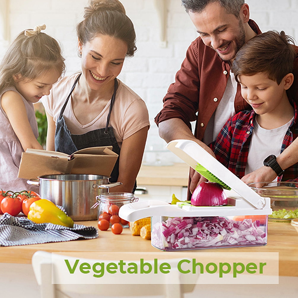 CofeLife 12 in 1 Pro Vegetable Chopper, Multi-functional Onion Chopper, Vegetable  Cutter Stainless Steel Blades, Vegetable Slicer Container, Mandoline  Slicer, Dicer, Cutter Ideal for Fruits/Salads 