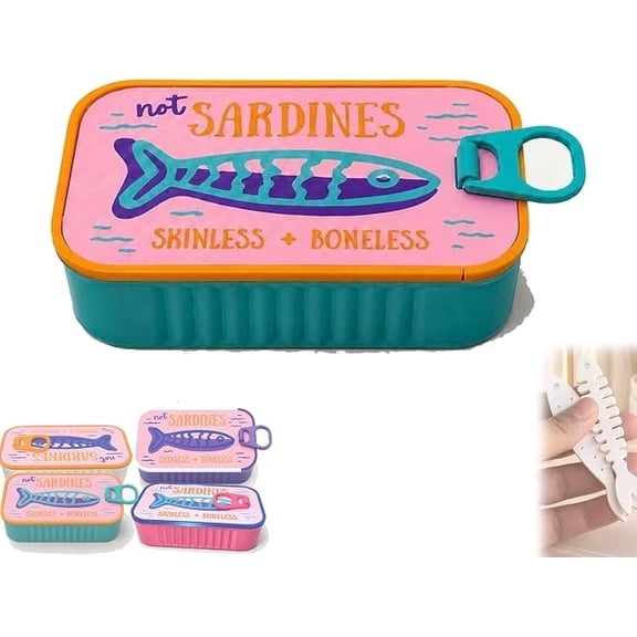 Mini Sardine Can Jewelry Storage Box, Portable Sardine Jewelry Holder Fish Box, Cute Sardine Decor Travel Jewelry Organizer for Rings Earrings