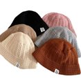 thumbnail image 2 of Women Winter Bucket Hat Warm Wool Knit Fisherman Cap Casual Foldable Panama Hat Lady Outdoor Sunscreen Sun Cap, 2 of 10