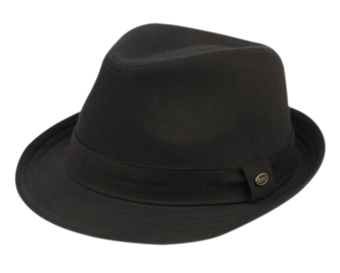 Blended Mens Trilby Cotton Fedora Hat Twill Short Brim With Band