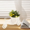 thumbnail image 3 of Artificial Flower Basket Bike Shaped Flower Stand Desktop Storage Basket White, 3 of 8