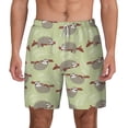 thumbnail image 3 of Uemuo Twig Sloth Pattern Mens Swim Trunks Quick Dry Board Shorts with Mesh Lining, Stretch Beach Shorts Quick Dry No-Chafing Board Shorts-3X-Large, 3 of 9