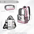 thumbnail image 4 of DISNIMO Cartoon Cat Printed Clear Backpack for Girls, 3Pcs 17" PVC Transparent Bookbag Set for School, Includes Lunch Bag & Pencil Pouch, Girls Back to School Gifts, 4 of 5