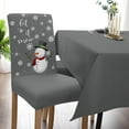 thumbnail image 5 of muroi Merry Christmas Dining Chair Slipcover, Winter Snowman Dreamlike Snowflake Star Gray Stretch Covers Removable Parsons Protector for Kitchen Room Banquet Party, Set of 4 Christmassan7447, 5 of 7