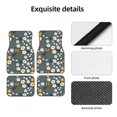 thumbnail image 4 of Pofeuu Flowers and Bee Print Car Foot Mat Set of 4 Pieces - All-Weather Full Set Floor Mats for Cars Trucks SUVs, 4 of 7