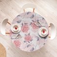 thumbnail image 4 of Ambesonne Romantic Roses Fitted Round Tablecloth, Soft Floral Garden, 45"- 56" Diameter, White Coral and Rose, 4 of 5
