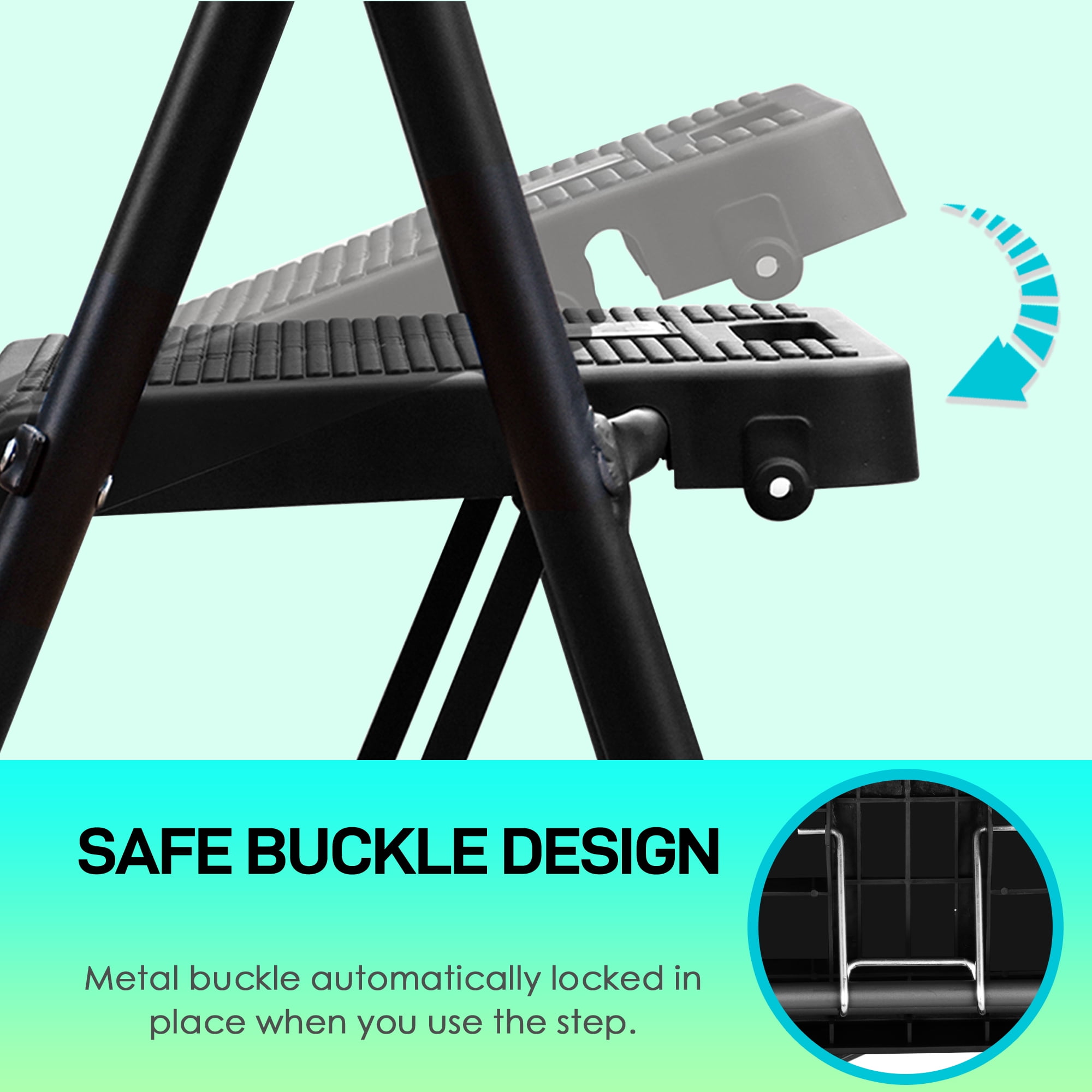 Jocauto 2-Step Ladder, Folding Step Stool for Adults, 500lbs Load