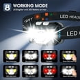 thumbnail image 4 of Pack de 2 Frontales LED Recargables con Sensor de Movimiento Luz Blanca y Roja 8 Modos Impermeables Ultraligeros para Camping Running Pesca y Senderismo, 4 of 6