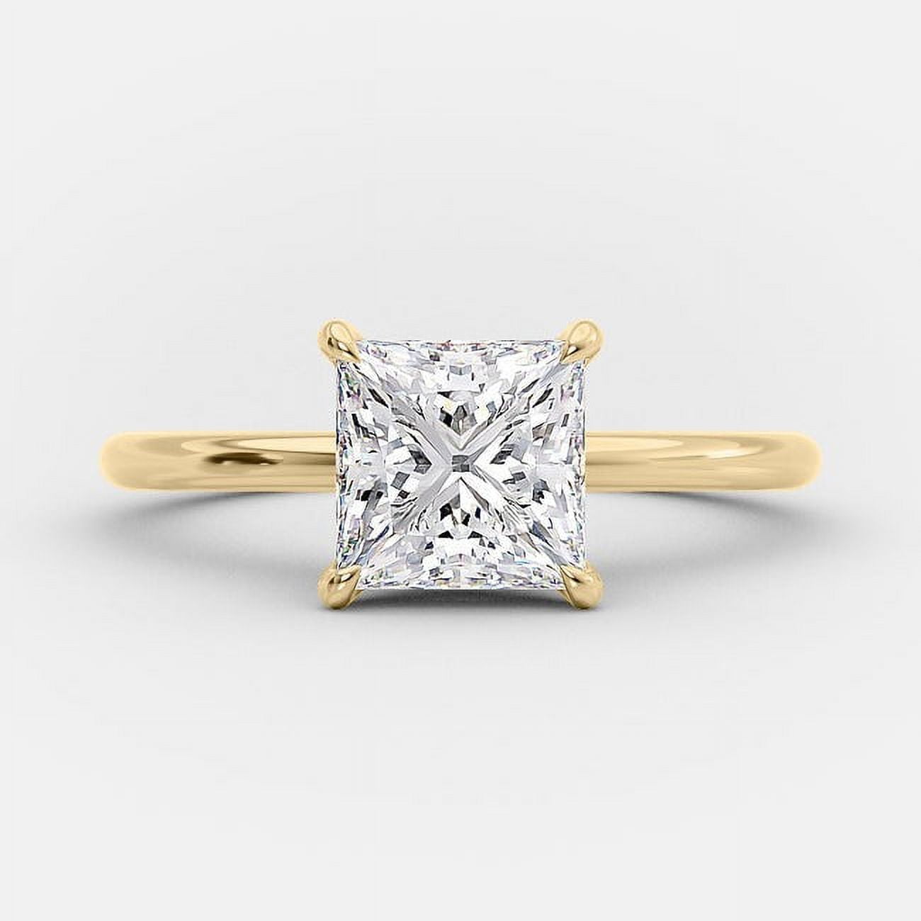 solitaire jewels 1CT Princess Cut Moissanite Solitaire Engagement Ring For Women, 10K White Gold
