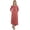 Light Brick Red, variant on Moomaya Solid Long Kurti For Women Cotton Tunic 3/4 Sleeve Ethnic Formal Kurta w/ Pockets