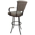 thumbnail image 2 of Miami Extra Tall Bar Stools 34" Seat A Base- Plumley Cocoa Fabric - Brown Metal, 2 of 3