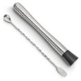 thumbnail image 2 of Muddler for Cocktails Bar Spoon - 2PCS 9" Muddler and 10” Mixing Spoon Cocktail Mixing Stirrer, Stainless Steel Bar Accessories Tools Long Drink Stirrer Bartender Gifts for Mojitos Drinks, 2 of 9