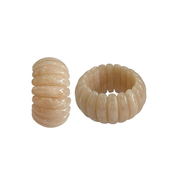 Time and Tru Stretch Bangle Bracelet Ivory for Female Adults and Teens