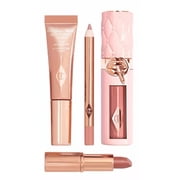 Charlotte Tilbury Pillow Talk Iconic Lip and Cheek Secrets - Pillow Talk Beauty Light Wand, Lip Cheat, Matte Revolution, Big Lip Plumpgasm