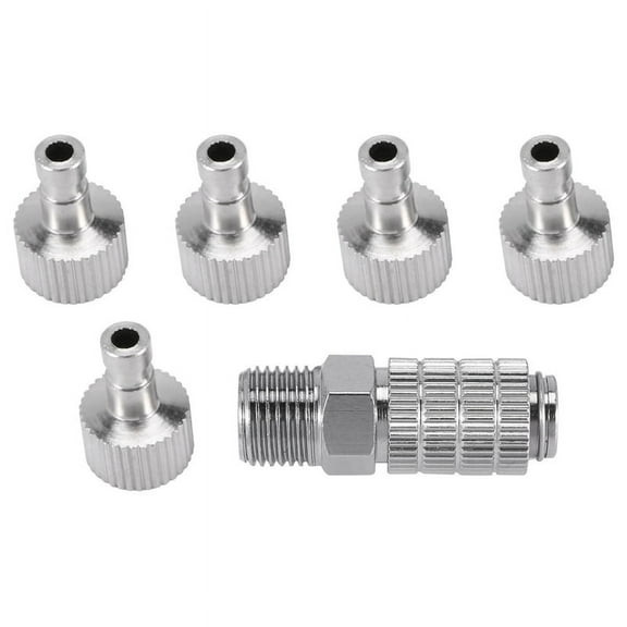 Airbrush Quick Disconnect Coupler Release Fitting Adapter with 5 Male Fitting, 1/8 INCH M-F