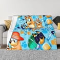 thumbnail image 4 of Lsque Bluey Print Flannel Throw Blanket, Ultra-soft Blanket for Bed, Couch, Car, Hypoallergenic Anti-pilling blanket-50"x40", 4 of 8