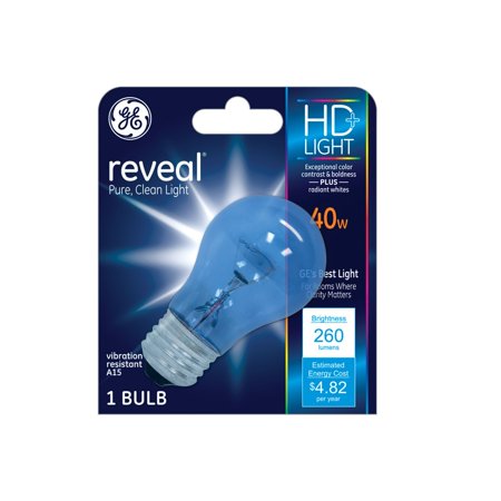 Ge 99470 Reveal Incandescent Ceiling Fan Light Bulb 40 Watts 120