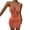 Orange, variant on IROINNID Women's Sleeveless Bodycon Dress V-Neck Hollow Out Tight Fitting Halter Party Club Dress Regular Dress